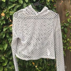 Hole pull over / crop top hoodie